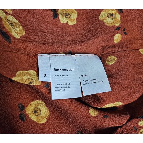 Reformation Hailey Joy Floral Midi Maxi Wrap Dress Red S - Picture 6 of 6